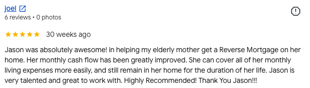 Joe's reverse mortgage testimonial