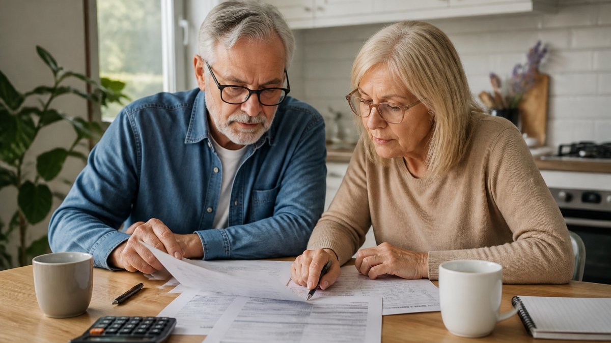 Infographic showing a process for comparing reverse mortgage interest rates using loan estimate documents